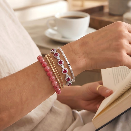 Sakura Rhodochrosit Armband 18 cm ca. 130.00 ct