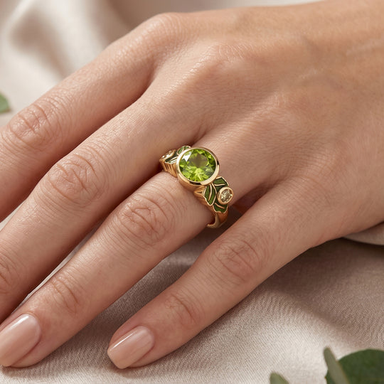 EVER TRUE AA Natürlicher Peridot Ring 950 Kupfer (Größe 21.00) ca. 2.04 ct
