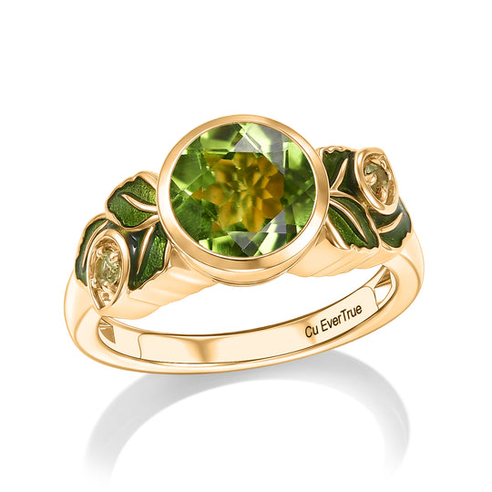 EVER TRUE AA Natürlicher Peridot Ring 950 Kupfer (Größe 21.00) ca. 2.04 ct