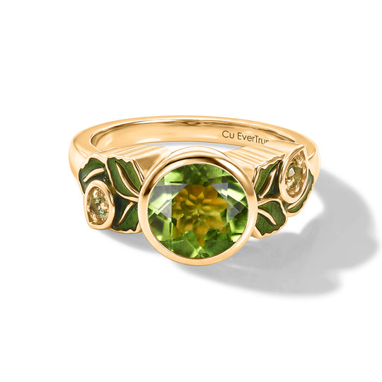 EVER TRUE AA Natürlicher Peridot Ring 950 Kupfer (Größe 21.00) ca. 2.04 ct