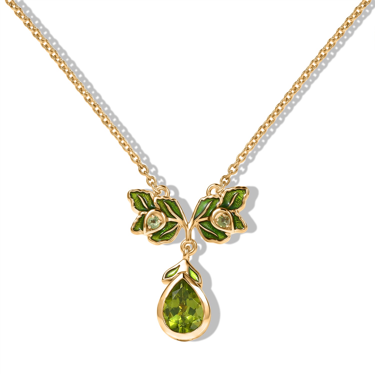 EVER TRUE AA Natürliche Peridot Halskette ca. 50 cm 950 Kupfer ca. 1.80 ct