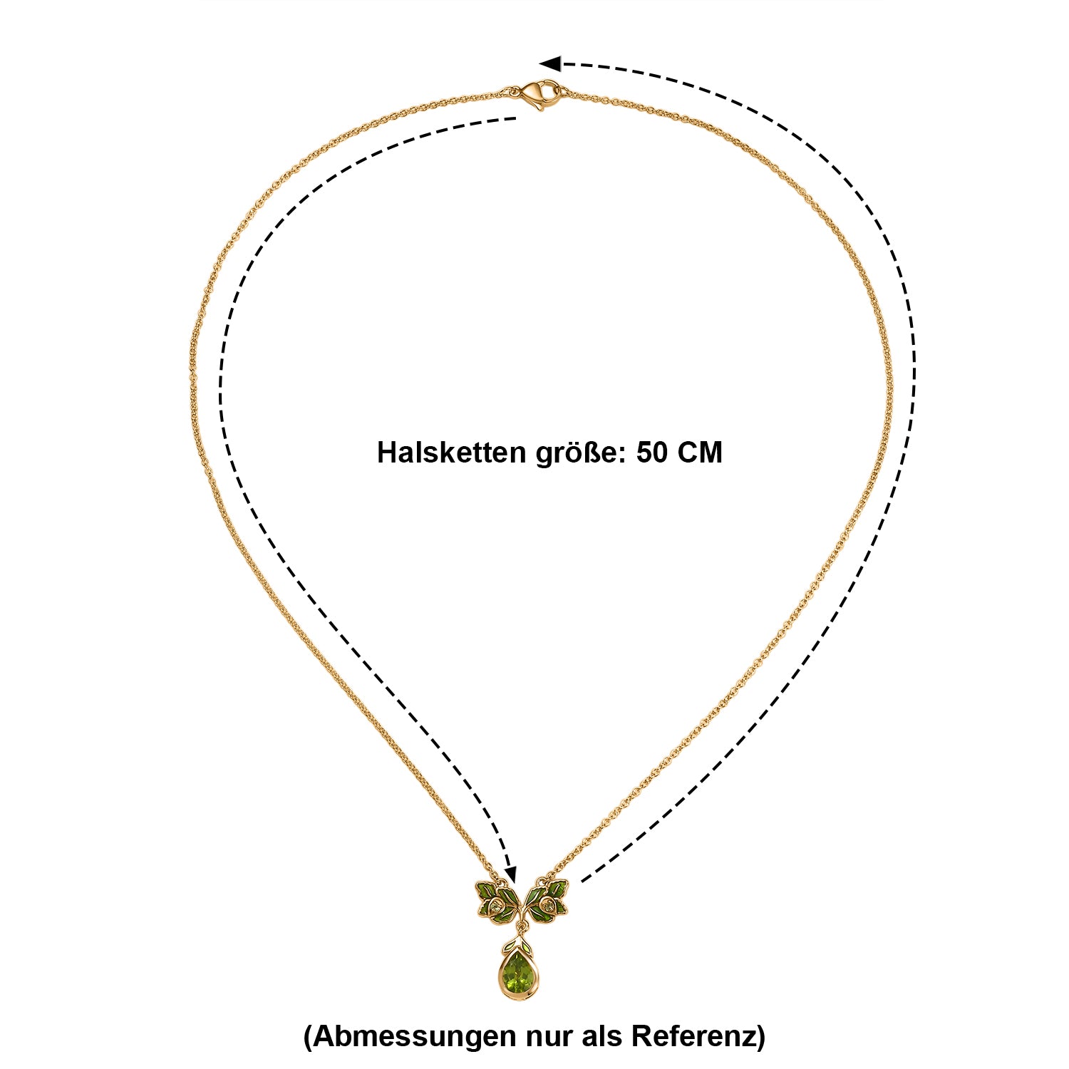 EVER TRUE AA Natürliche Peridot Halskette ca. 50 cm 950 Kupfer ca. 1.80 ct