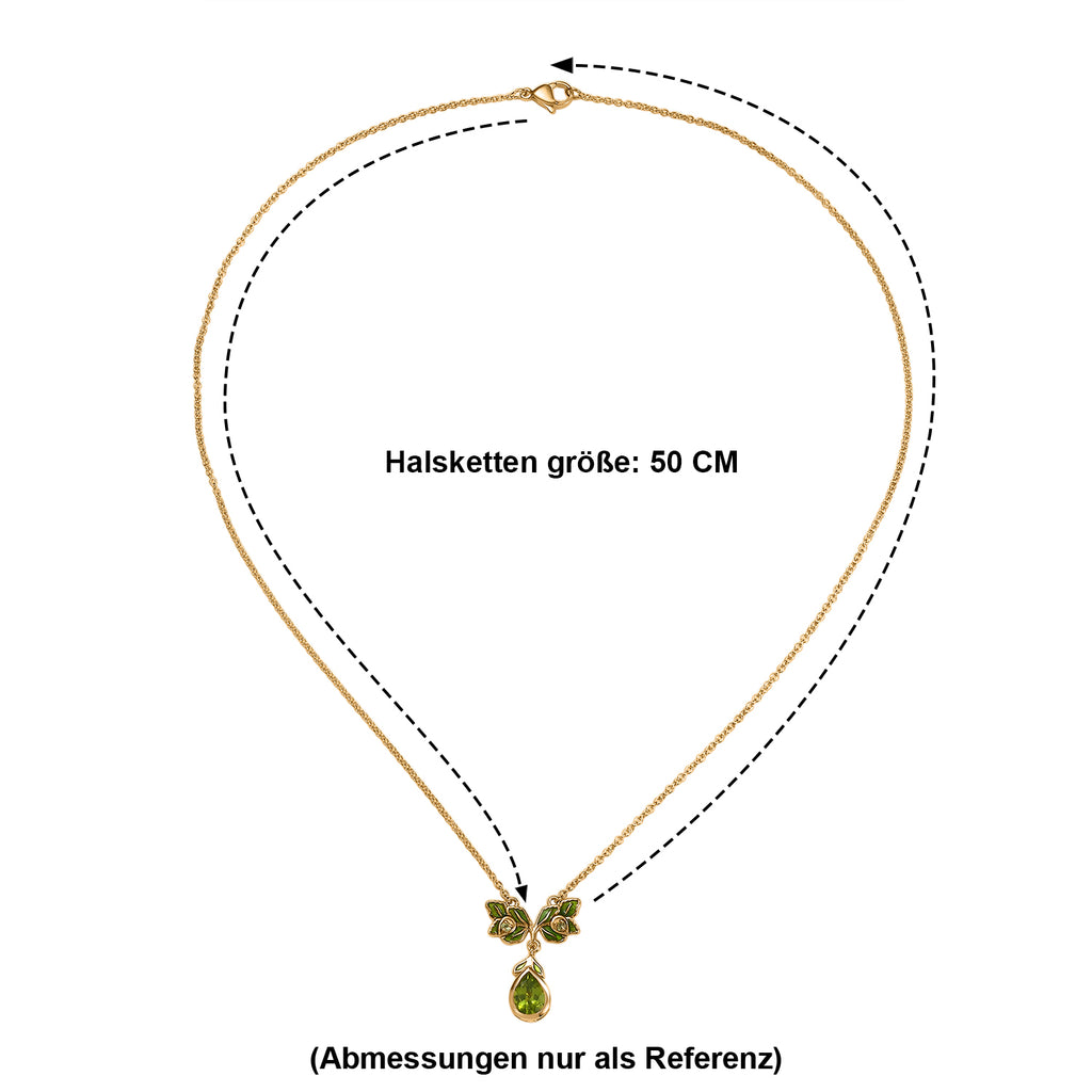 EVER TRUE AA Natürliche Peridot Halskette ca. 50 cm 950 Kupfer ca. 1.80 ct