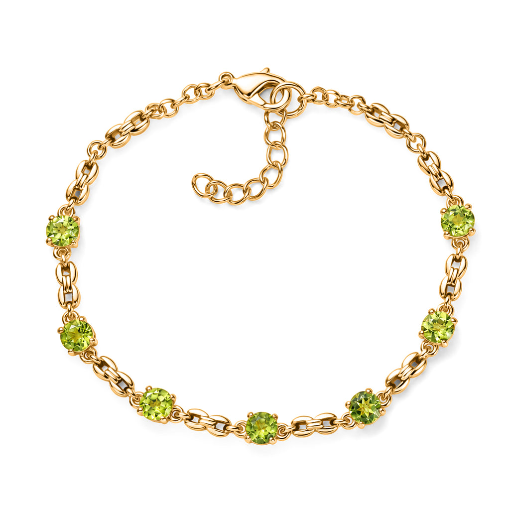 EVER TRUE Natürliches Peridot Armband, ca. 19 cm, 950 Kupfer ca. 3.74 ct