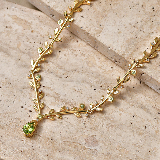 EVER TRUE AA Natürliche Peridot Halskette ca. 50 cm 950 Kupfer ca. 2.05 ct