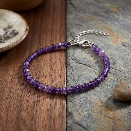 Afrikanischer Amethyst Armband ca. 18 +5 cm Extender 316L Edelstahl ca. 20.00 ct