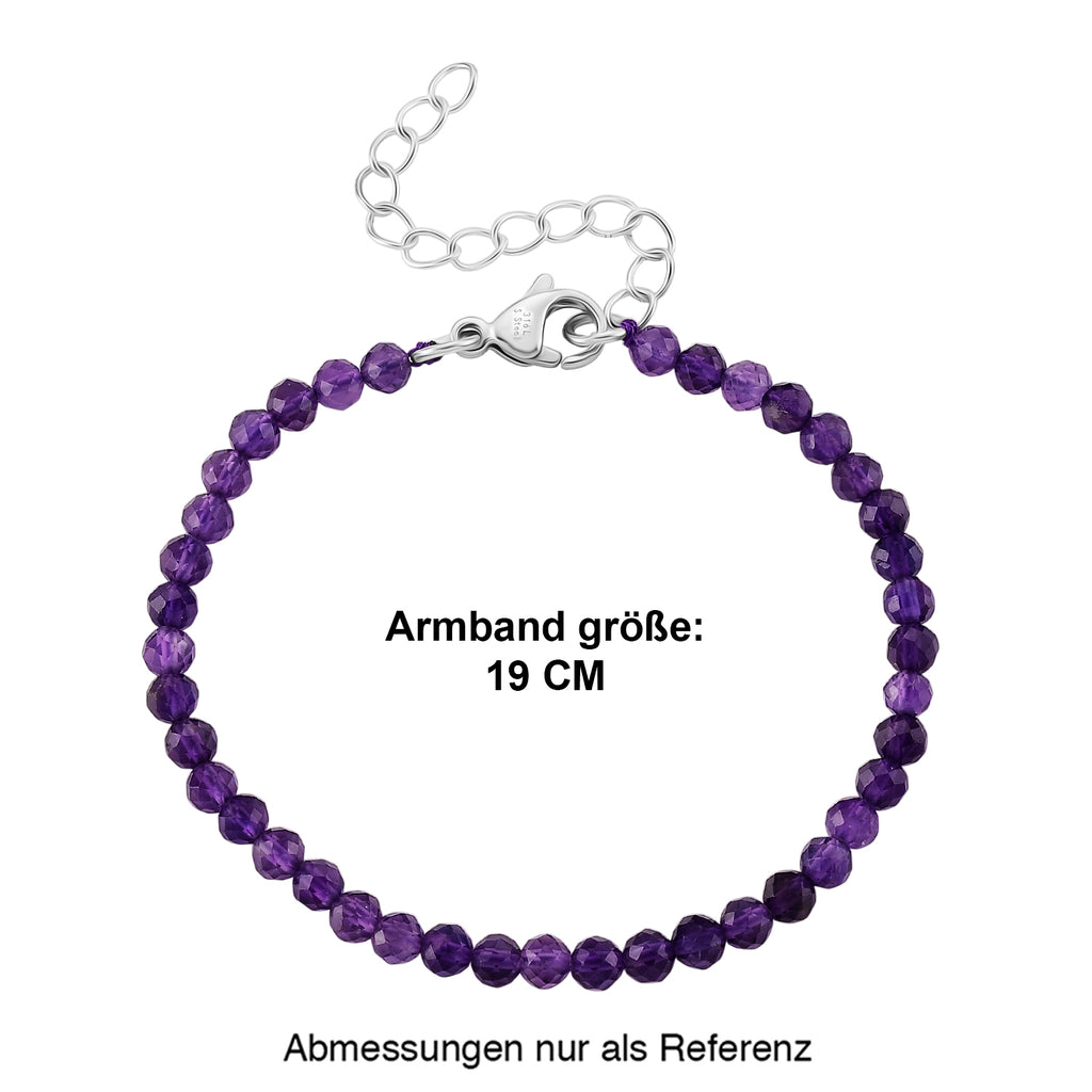 Afrikanischer Amethyst Armband ca. 19 cm 316L Edelstahl ca. 20.00 ct