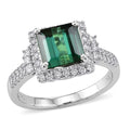 LUXORO AAA Pirineu Lagoon Tourmaline, Weißer Diamant Ring 417 Gold (Größe 16.50) ca. 1,82 ct