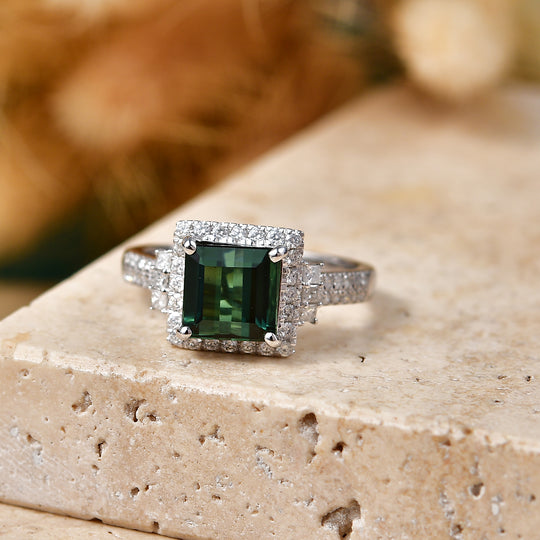 LUXORO AAA Pirineu Lagoon Tourmaline, Weißer Diamant Ring 417 Gold (Größe 16.50)   (10-16 Werktage Lieferzeit) ca. 1,82 ct