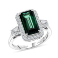 Rhapsody AAAA Pirineu Lagoon Tourmaline, Weißer Diamant Ring 950 Platin (Größe 17.00) ca. 5,09 ct