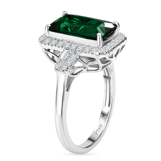 Rhapsody AAAA Pirineu Lagoon Tourmaline, Weißer Diamant Ring 950 Platin (Größe 17.00)   (10-16 Werktage Lieferzeit) ca. 5,09 ct