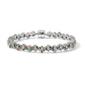 LUXURIANT DIAMOND - Lab Grown Blauer Diamant SI-GH, Lab Grown Diamant Armband ca. 19 cm 925 Silber Rhodiniert ca. 6,00 ct.