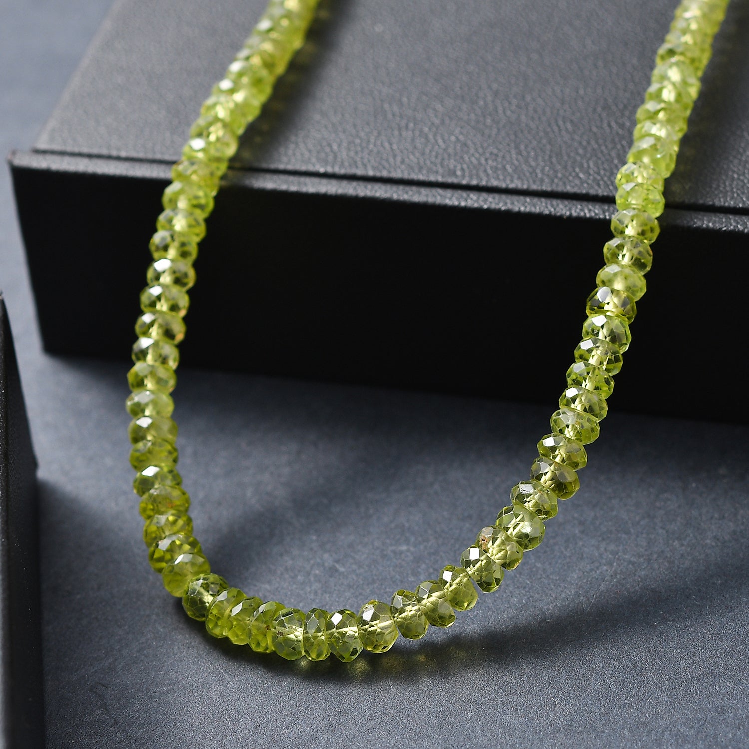 D'Joy AA Natürliche Peridot Halskette ca. 45 cm 925 Silber Rhodiniert ca. 100.00 ct