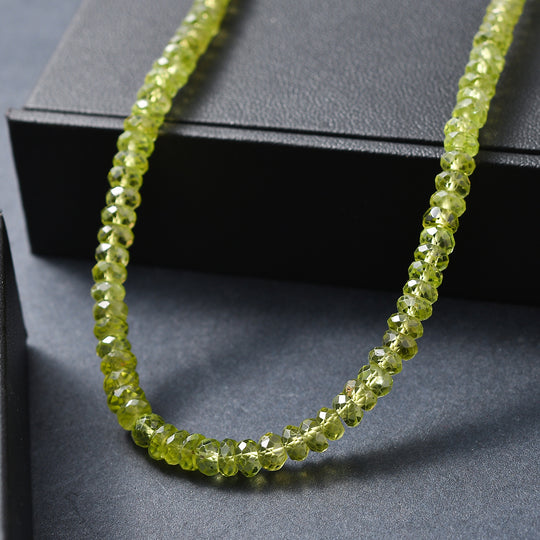 D'Joy AA Natürliche Peridot Halskette ca. 45 cm 925 Silber Rhodiniert ca. 100.00 ct