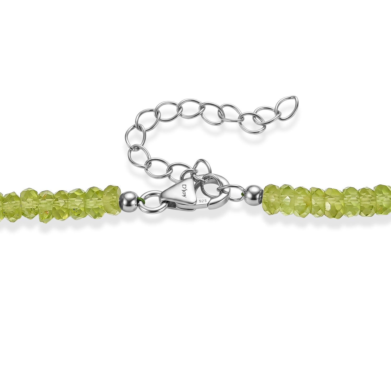 D'Joy AA Natürliche Peridot Halskette ca. 45 cm 925 Silber Rhodiniert ca. 100.00 ct