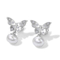 EVER TRUE Süßwasser Perle (7-7.5 mm), Weißer Zirkon Ohrringe 950 Kupfer 5.24 ct
