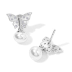 EVER TRUE Süßwasser Perle (7-7.5 mm), Weißer Zirkon Ohrringe 950 Kupfer 5.24 ct