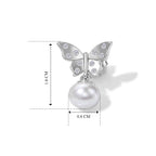 EVER TRUE Süßwasser Perle (7-7.5 mm), Weißer Zirkon Ohrringe 950 Kupfer 5.24 ct
