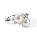 EVER TRUE Süßwasser Perle (7-7.5 mm), Weißer Zirkon Ring 950 Kupfer (Größe 17.00)