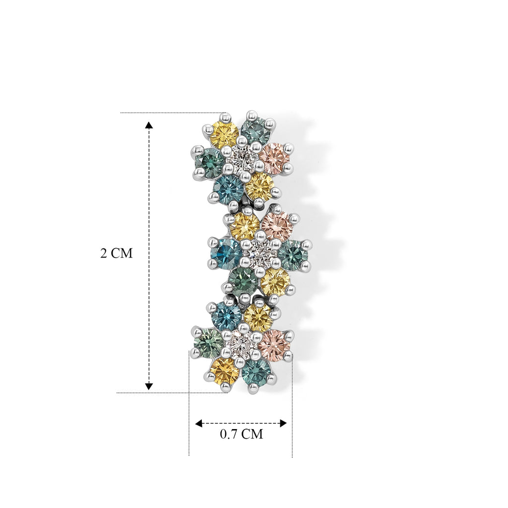 LUXURIANT DIAMOND - Lab Grown Blauer Diamant SI-GH, Lab Grown Diamant Ohrringe 925 Silber Rhodiniert ca. 1,52 ct.