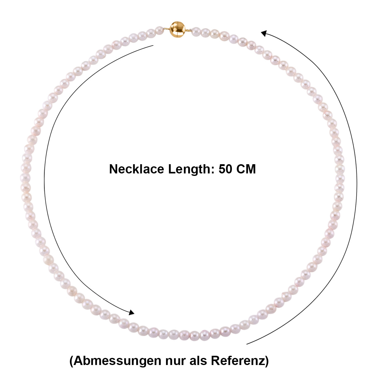 AAA Japanische Akoya Perle (5-6 mm) Halskette  (10-15 Werktage Lieferzeit)
  ca. 50 cm 925 Silber Vergoldet