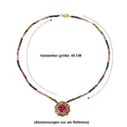 D'Joy Lab Grown Padparadscha-Saphir, Mehrfarbig- Turmalin Halskette ca. 45 cm 925 Silber 750 Gelbgold vermeil ca. 35.90 ct
