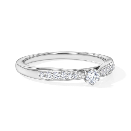 LUXURIANT SI-GH Labor Diamant Ring, 925 Silber 750 Gelbgold Vermeil - 0,26 ct.