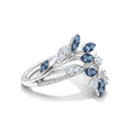 LUXURIANT DIAMOND - Lab Grown Blauer Diamant SI, Lab Grown Diamant Ring 925 Silber Rhodiniert (Größe 17.00) ca. 1,29 ct
