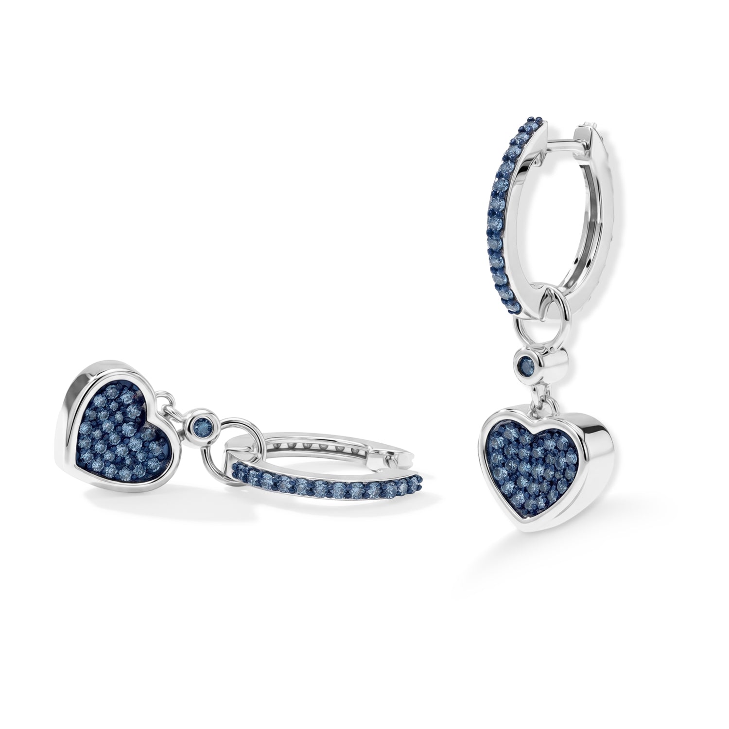 LUXURIANT DIAMOND - Lab Grown Diamant SI, Lab Grown Blauer Diamant Ohrringe 925 Silber Rhodiniert ca. 1,02 ct.