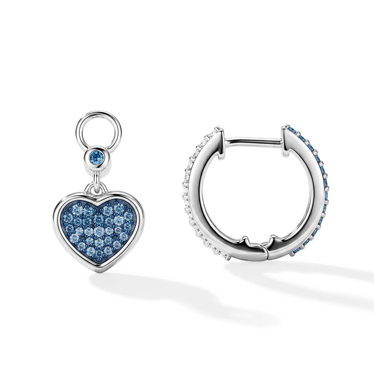 LUXURIANT DIAMOND - Lab Grown Diamant SI, Lab Grown Blauer Diamant Ohrringe 925 Silber Rhodiniert ca. 1,02 ct.