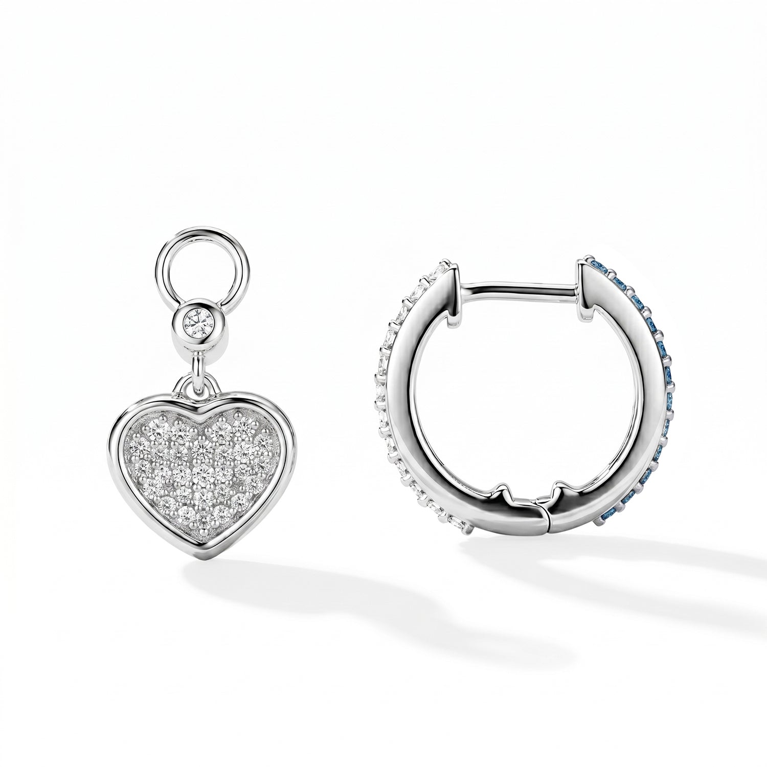 LUXURIANT DIAMOND - Lab Grown Diamant SI, Lab Grown Blauer Diamant Ohrringe 925 Silber Rhodiniert ca. 1,02 ct.