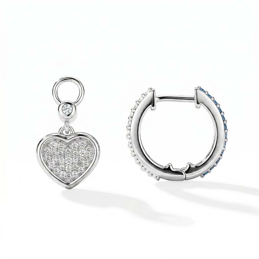 LUXURIANT DIAMOND - Lab Grown Diamant SI, Lab Grown Blauer Diamant Ohrringe 925 Silber Rhodiniert ca. 1,02 ct.
