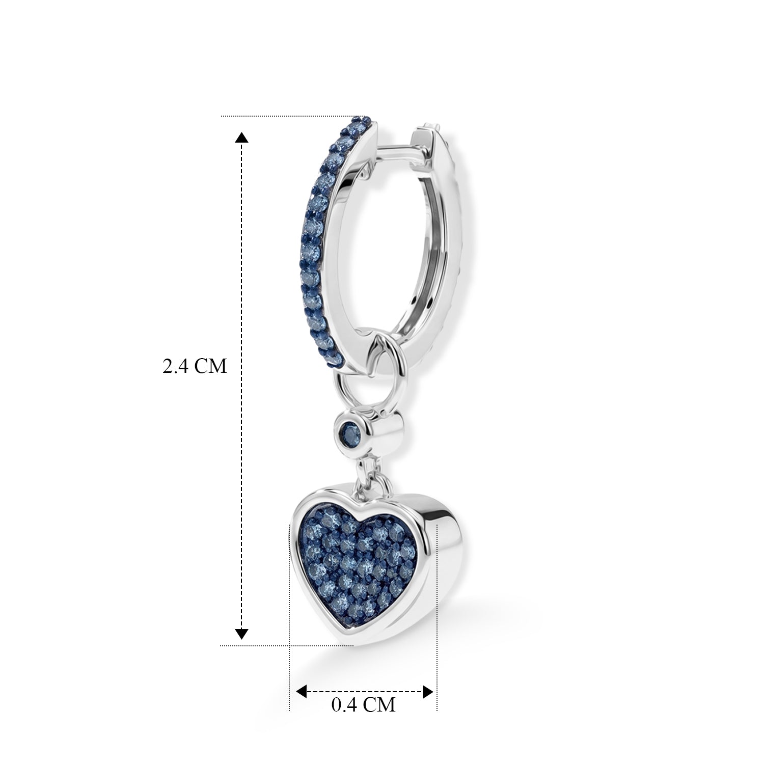 LUXURIANT DIAMOND - Lab Grown Diamant SI, Lab Grown Blauer Diamant Ohrringe 925 Silber Rhodiniert ca. 1,02 ct.