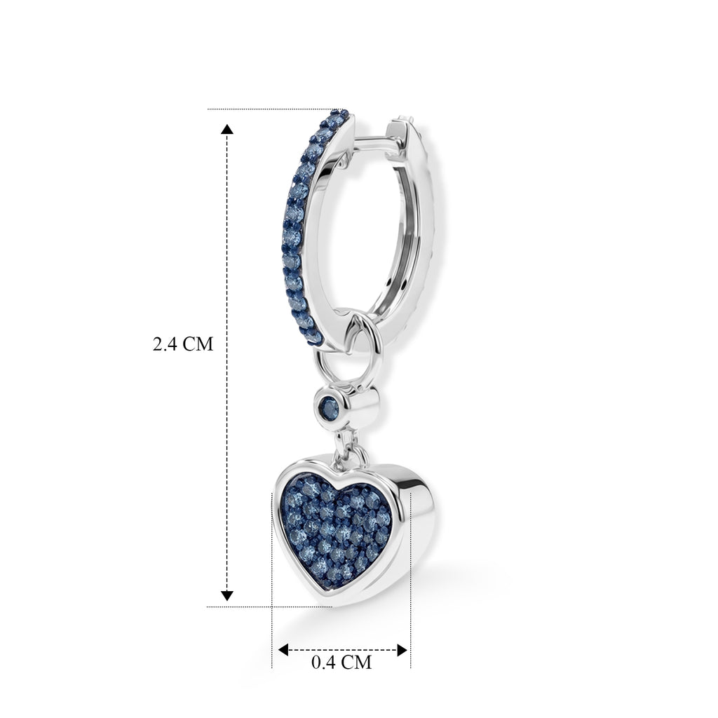 LUXURIANT DIAMOND - Lab Grown Diamant SI, Lab Grown Blauer Diamant Ohrringe 925 Silber Rhodiniert ca. 1,02 ct.