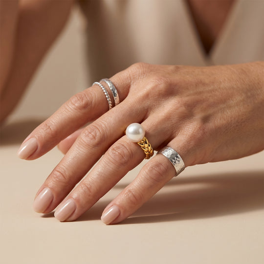 EVER TRUE Süßwasser Perle (9-9.5 mm) Ring 950 Kupfer (Größe 20.00)
