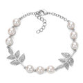 EVER TRUE Süßwasser Perle (7-7.5 mm) Armband ca. 19 cm 950 Kupfer, Silberfarben, 22.58 ct