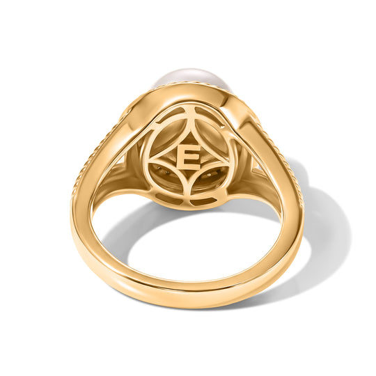 EVER TRUE Süßwasser Perle (9-9.5 mm), Weißer Zirkon Ring 950 Kupfer (Größe 18.00)