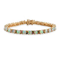 EXKLUSIVES ASSCHERSCHLIFF OPAL - D'Joy AA Natürlicher, äthiopischer Welo Opal, Blauer Turmalin Armband ca. 20 cm 925 Silber 750 Gelbgold vermeil ca. 14.45 ct
