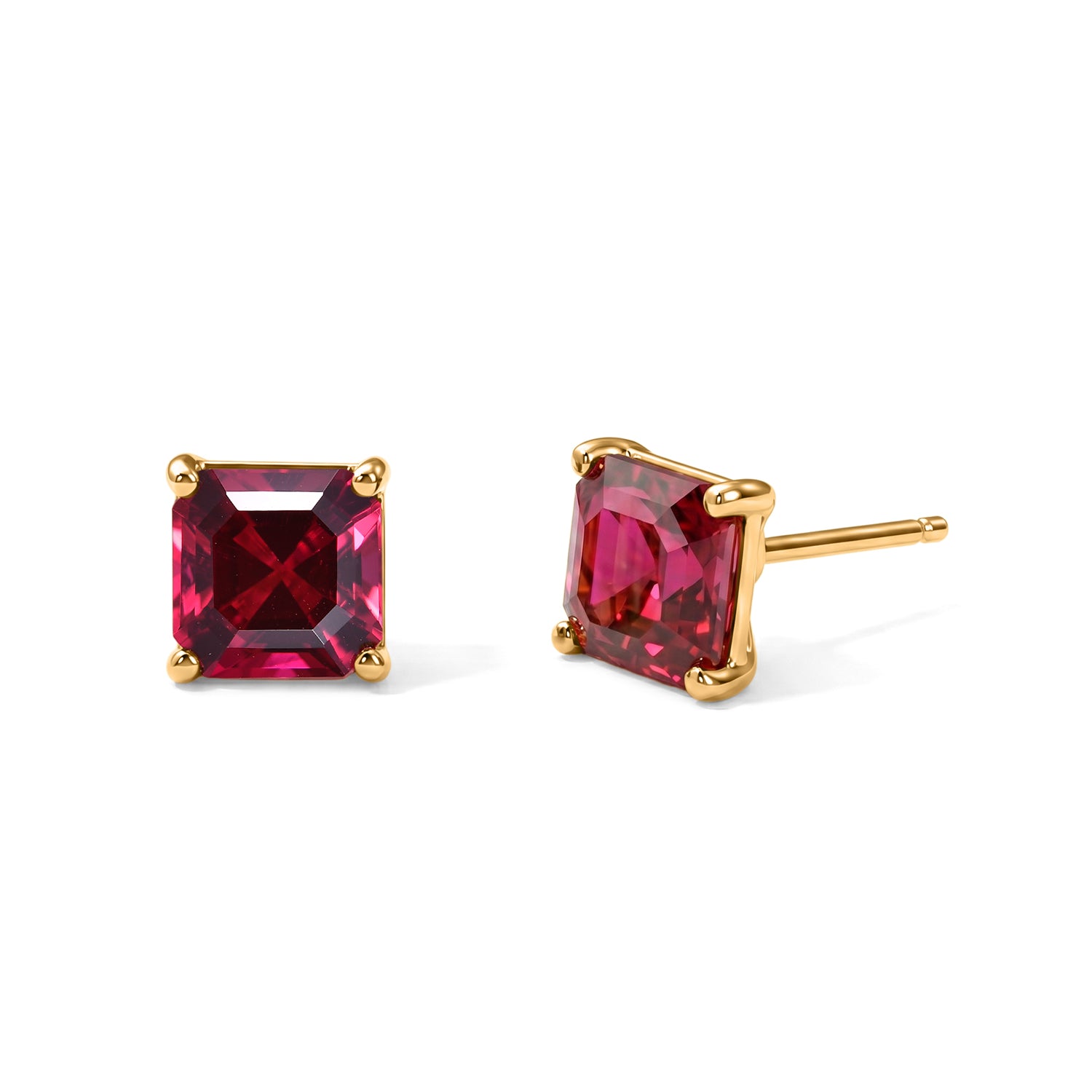 LUXURIANT - AAA Lab Grown Rubin Ohrringe 925 Silber Gold ca. 5.23 ct