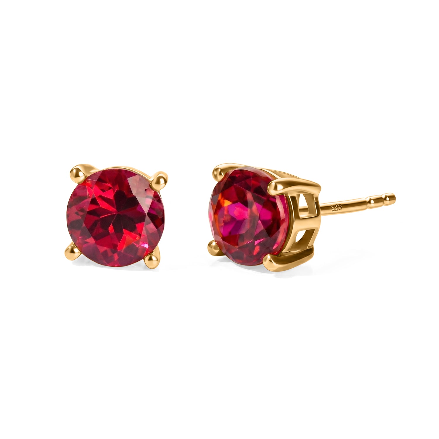 LUXURIANT - AAA Lab Grown Rubin Ohrringe 925 Silber Gold ca. 4.06 ct