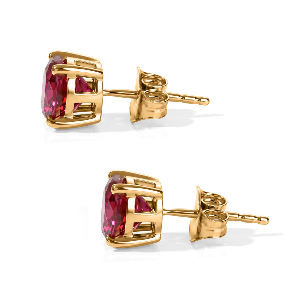 LUXURIANT DIAMOND - AAA Lab Grown Rubin Ohrringe 925 Silber Gold ca. 4,06 ct.