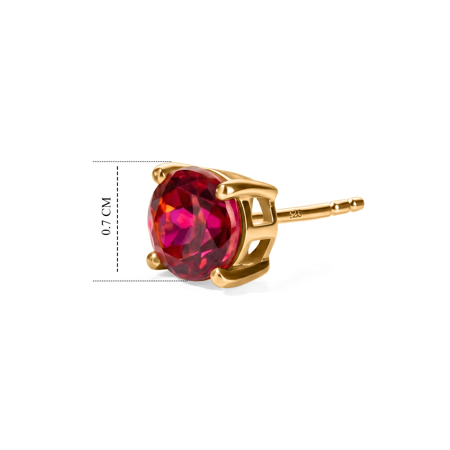 LUXURIANT - AAA Lab Grown Rubin Ohrringe 925 Silber Gold ca. 4.06 ct