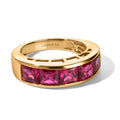 LUXURIANT - AAA Lab Grown Rubin Ring 925 Silber Gold (Größe 17.00) ca. 4,29 ct