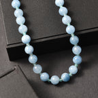EVER TRUE Aquamarin, Apatit Halskette ca. 50 cm Nickelfreies Messing Platiniert ca. 185.00 ct