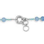 EVER TRUE Aquamarin, Apatit Halskette ca. 50 cm Nickelfreies Messing Platiniert ca. 185.00 ct