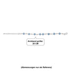 EVER TRUE Milchiger Aquamarin, Süßwasser Perle Armband ca. 19 cm 316L Edelstahl Platiniert 32.00 ct