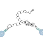EVER TRUE Milchiger Aquamarin, Apatit Armband ca. 19 cm 316L Edelstahl Platiniert ca. 63.50 ct