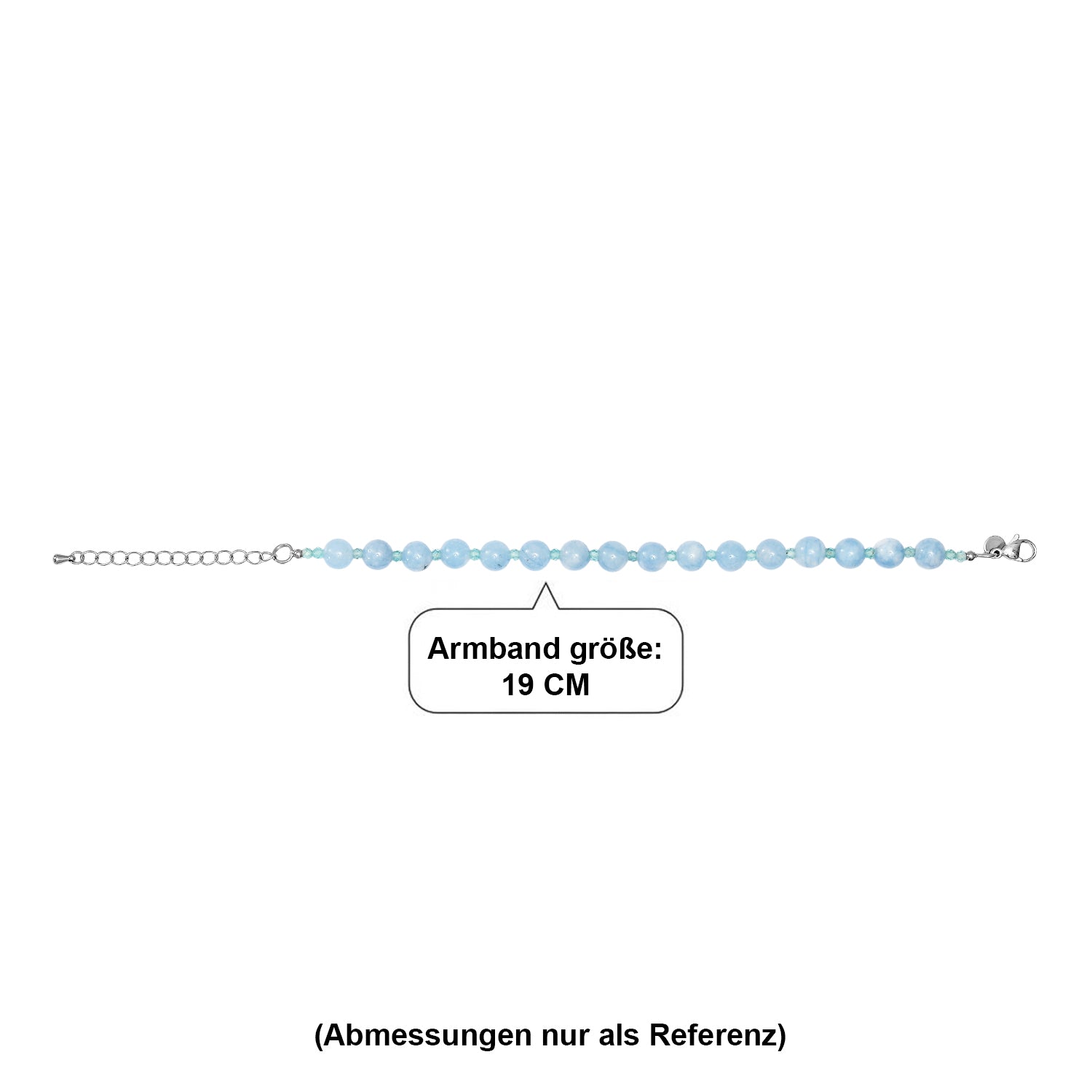 EVER TRUE Milchiger Aquamarin, Apatit Armband ca. 19 cm 316L Edelstahl Platiniert ca. 63.50 ct