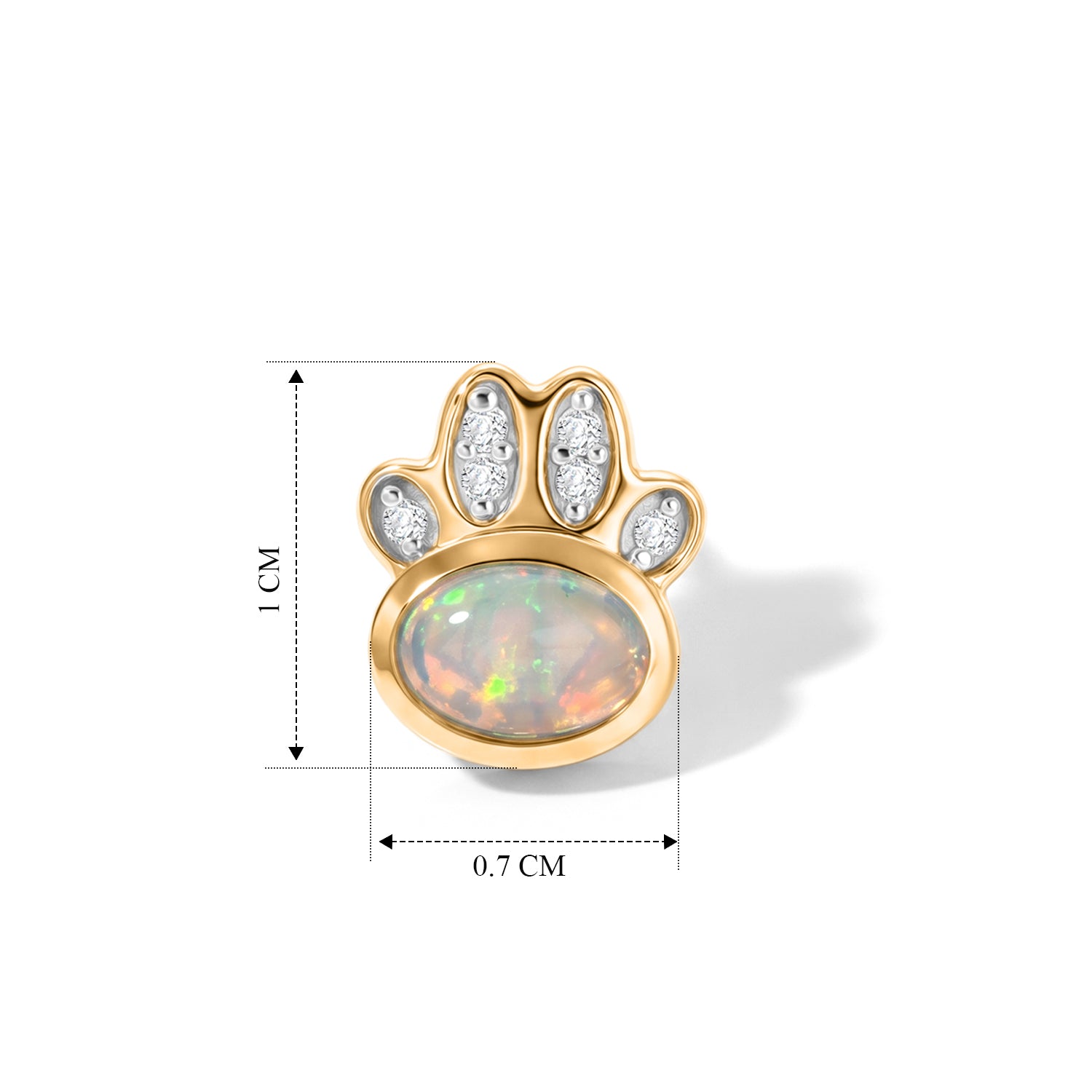 D'Joy AA Natürlicher, äthiopischer Welo Opal, Moissanit Ohrringe 925 Silber 585 Vergoldet ca. 0.83 ct