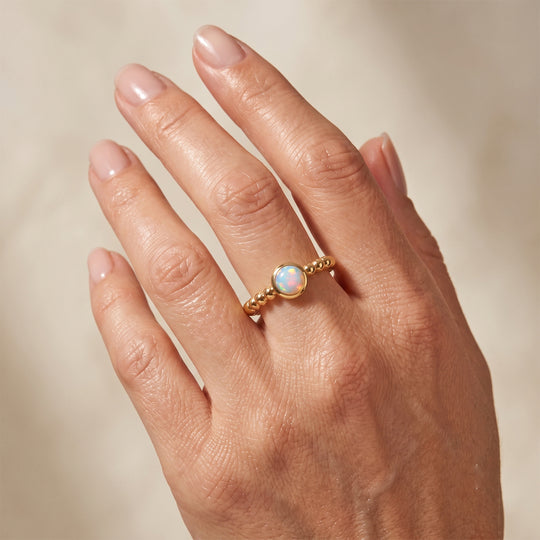EVER TRUE AA Natürlicher, äthiopischer Welo Opal Ring 950 Kupfer (Größe 17.00) ca. 0,54 ct